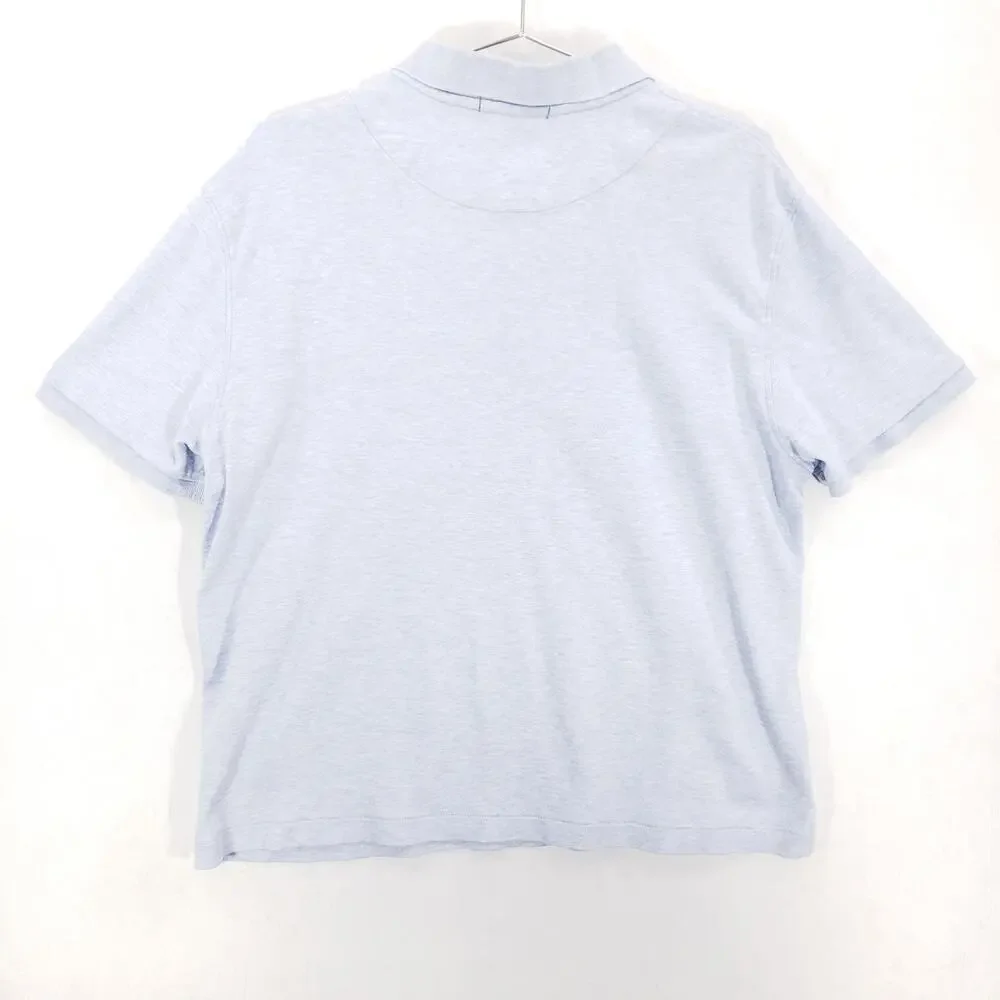 Banana Republic Polo Shirt Mens Extra Large Heather Blue Luxury Performance Top